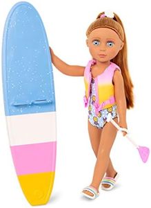 Glitter Girls – 14-inch Poseable Doll Tammy – Brown Hair & Blue Eyes – Swimsuit Outfit, Paddle Board, & Life Jacket – Toys, Clothes, and Accessories – Kids Ages 3 & Up – Tammy