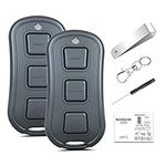 Universal Garage Door Remote Replacement Chamberlain,Craftsman,Liftmaster,Linear Opener with 5 Color Learn Button and DIP Switches,Control 3 Doors,Pack with Keychain,Visor Clip and Screwdriver,2 Pack