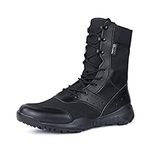 LUDEY Tactical Boots for Men Lightweight Military Boots Durable Army Combat Boots Comfortable Work Boots Waterproof Security Boots Black 11US