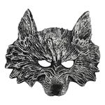 Halloween Wolf Mask Scary Half Face Werewolf Headwear 3D Animal Realistic Head Mask for Men Women Fancy Dress Cosplay Costume Haunted House Props Show Performance Accessory(One size)