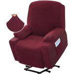 N/A High Stretch Recliner Slipcover, with Side Pocket Electric Power Lift Recliner Chair Cover, Soft Jacquard Fabric Fitted, for Standard Power Lift Recliner,B