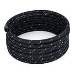 20 Feet -6AN AN6 3/8" Fuel Line Hose Braided Stainless Steel Oil Gas Fuel Hose Line,Black & Blue