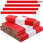 Epakh 168 Pcs Carpenter Pencils Octagonal Construction Pencil Wood Industrial Mechanical Flat Pencils Red Woodworking Marking Tool for Office Kindergarten School Writing Preschoolers Supplies