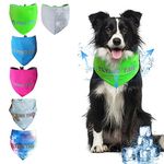 Dog Summer Cool Down Bandana, 3 Layers Special Cooling Materials, Using Water Cool Down, Reversible and Wet Reveal Ice Bandana, Cooling Reflective Dog Bandana (Green.S)