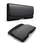 ConnectPoint Pu Leather Pouch Cover Holster Belt Clip Case Magnetic Cover for iPhone 14- Black