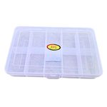 AANIJ® Multi purpose Jewellery Organizer Rectangular Storage Box with Fix dividers 10 Grids Transparent for Jewelry Beads Earring and many more Pack of 1