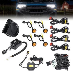 KEMIMOTO UTV Turn Signal Kit with Column Switch and Horn, 8 Hazard Lights, Plug-and-Play Pre-wired Street Light Street Legal Blinker Kit Compatible with Polaris Ranger, RZR, Can-Am, CFMOTO