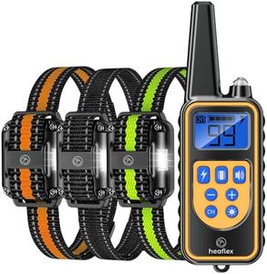 Heaflex Dog Shock Collar with Remote, Dog Training Electric Collar, Waterproof Rechargeable, 1640ft Dog Shock Collar with LED Light, Beep, Vibration, Shock for Medium/Large 3 Electronic Collars Dogs