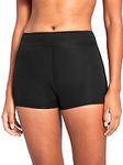 RELLECIGA Women's Black High Waisted Board Shorts Boyshorts Swim Bottoms Swim Shorts Women Size Medium