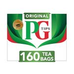 PG Tips Original, Black Tea Bags Bulk, Refreshing, Flavourful & Full-Bodied, Perfect Flavour Release, 160 Plant Based Biodegradable Teabags