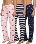 3 Pack: Womens Plus Size Pajama Pants Yummy Soft Knit Pajamas for Women Pant Bottoms Clothes Sexy Pijamas de mujer Sets PJs Fuzzy Silk Sleepwear Lounge Comfy Night Plaid PJ Just My - SET8, 3X