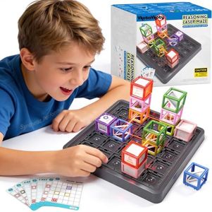 VkotaVkoty 2026 New Laser Maze Reasoning Game, STEM Toys for Ages 8-13 with 60+ Challenges Puzzle Game, Board Games for 8-13 Years Old Children Gift, Learning Education Toys for Space & Logic - 37 Pcs