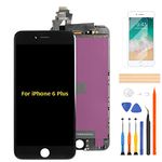 A-MIND 5.5 inch For iPhone 6 Plus Screen Replacement,kit for iPhone 6 Plus A1522 A1524 A1593 LCD Display Touch Screen Glass Digitizer Full Assembly Repair Kits,With Free Screen Protector+Tools (Black)