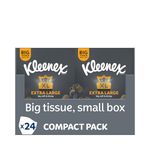 Kleenex Extra Large Soft Facial Tissues, 100% Recyclable Packaging, 24 Compact Tissue Boxes, 1056 Tissues (24 boxes)