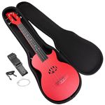 RockJam Carbon Fibre Ukulele with Case - Red