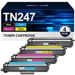 TN247 Toner Cartridge Compatible with Brother TN-243CMYK TN-247 Toner for Brother MFC-L3750CDW MFC-L3770CDW MFC-L3710CW DCP-L3550CDW DCP-L3510CDW HL-L3210CW HL-L3230CDW (Black, Cyan, Magenta, Yellow)