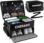 CHERAINTI Golf Trunk Organizer, 2 Layer Golf Organizer for Car, Waterproof Golf Shoe Bag with Separate Ventilated Compartment for Shoes, Golf Locker Storage for Golf Accessories, Golf Gifts for Men