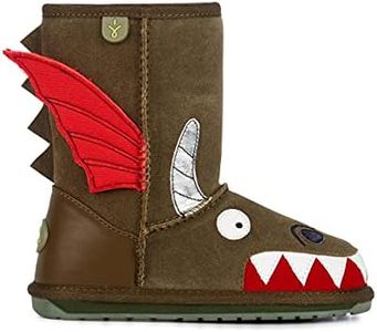 EMU Australia Kids Dragon Deluxe Wool Boots Size 10 Khaki