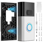 No Drill Doorbell Mount for Ring Doorbell 2nd Generation 2020 Release Replacement Wall Mount Bracket Back Plate Adhesive Doorbell Holder Mounting Kit Accessories for Door Wall Apartment Home Office