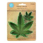 R & M International Hemp Leaves Set Cookie Cutter, One Size, Gray (0770)