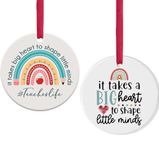 Christmas Ornaments 2024, Teacher Gifts for Women, Thank You Gifts from Students, Teacher Gifts, It Takes a Big Heart to Shape Little Minds Ceramic Ornament
