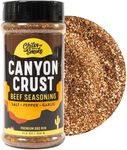 Chiles and Smoke - Canyon Crust Beef Seasoning, Great on Beef Brisket, Ribeye Steaks, Hamburger Meat and More, BBQ Rub and Spices for Grilling and Smoking, No Sugar, Gluten & MSG, USA-Made, 255 g