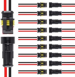 10 Pack 2 Pin Wire Connector 16 AWG Waterproof Automotive Electrical Connectors Deutsch Connector Male and Female Wire Connectors for Car Truck Boat