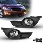 SPIEGEER Fog Lights Assembly For 2013 2014 2015 Nissan Altima Sedan Replacement Fog Lamps Kit Clear Lens With Switch&Wiring H11 12V 55W Halogen Bulb