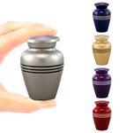 Immortal-Memories Serenity Keepsake Urn for Ashes - Miniature Urns - Mini Jar - Pet Urn - Token Urn with Velvet Bag (Pewter)