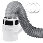 NOORNY Upgraded 3 in 1 Indoor Dryer Vent Kit Lint Trap Bucket Dryer Vent for Apartment - with Double Layer 4-Inch by 5-Feet Gray Proflex Duct, for Electric Clothes Dryers