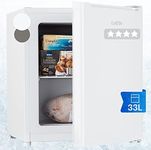 Klarstein Free Standing Freezer Fridge, Compact Mini Freezer for Bedrooms, Home & Office, 33L Table Top Freezer, Energy Efficient Upright Small Freezer UK with Shelf, Mini Ice Cube Maker & Scraper