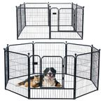 PetierWeit Dog Playpen Pet Fence Heavy Duty Metal Folding Pet Exercise Pen 8 Panels 32 Inch Anti-Rust Dog Barrier with Door Indoor/Outdoor Ideal for Small-Large Dogs Pet Supplies for RV Camping Yard