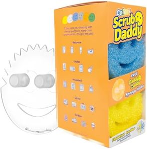 Scrub Daddy 6 Kitchen Sponges & 1 Daddy Caddy Dish Sponge Holder - BPA Free & Made with Polymer Foam - Stain & Odor Resistant, Scratch-Free Multipurpose Scrubbers