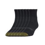 Gold Toe Men's Tech Sport Quarter Socks (6 Pair Pack), Black