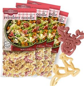 Pastabilities Fun Pasta for Kids - Reindeer Noodle Soup - Fun Reindeer Shaped with Seasoning Mix, Non-GMO Natural Wheat and Vegetable Pasta, All-Natural, Kosher Certified, Made in the USA, (4 Pack, 11.25 oz)