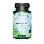 Vegavero Organic Iodine Supplement | NO Additives | 100% Natural Organic Scottish Sea Kelp | 150mcg Pure Iodine | 180 Sea Kelp Iodine Tablets | Vegan