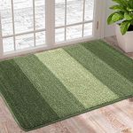 Homaxy Door Mats Indoor, Machine Washable Soft Doormats, Dirt Trapper Door Mat, Super Absorbent Entrance Rug, Non-slip Floor Mats For Inside, Front Back Door, Pets and Dogs (50 X 80 cm, Green)