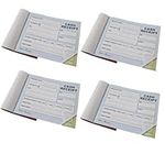 Holbé 4 Packs Cash Receipt Duplicate Book A6 Size Carbonless / 50 Sets 100 Page per Book/Easy Tear/Waterproof Cover/Hard seperator Included