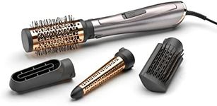 BaByliss Air Style 1000 Hot Air Brush with Ion Technology, 4 Attachments for Drying, Styling and Curling, AS136E, Pack of 1, Silver Rose Gold