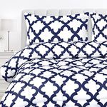 Utopia Bedding King Comforter Set (White Navy) with 2 Pillow Shams - Bedding Comforter Sets - Down Alternative Comforter - Soft and Comfortable - Machine Washable
