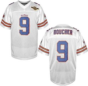 Villa The Waterboy Football Jersey #9 Bobby Boucher 50th Anniversary Stitched Movie Mud Dogs Bourbon Bowl Men Football Jerseys (White, Medium), White, Medium