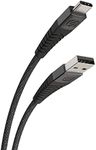 Scosche HDCAB10-SP Strikeline Heavy-Duty Premium USB to Type-C Charge & Sync Braided Cable 10-ft. Black/Space Gray
