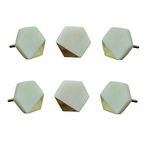 Perilla Home Hexagon Marble knobs Set Cabinet Hardware Finger Pull Kitchen Cupboard Metal Door Dresser Wardrobe and Drawers Pull