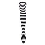 Bonjour Women's Black and White Stripe Knee High Socks - Black/White Stripes