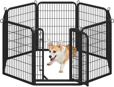 Yaheetech Parc pour Chiens Cage Chenils Chien 8 Panneaux Enclos en métal Clôture pour Chiot Rongeur Lapin Interieur Barriere Chien avec Porte 80 cm de Hauteur