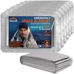 Deecam (Pack of 6) Emergency Space Blankets, Mylar Thermal Survival Blankets Foil Camping Emergency Heat Reflective Blanket for Outdoor, First Aid, Hiking, Camping Gear, Travel