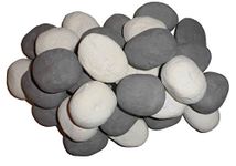 20 Ceramic Pebbles 10 White 10 Grey For Bio Ethanol and Gas Fireplaces In Branded Coals 4 You Packaging