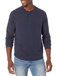 Amazon Essentials Men's Regular-Fit Long-Sleeve Henley Shirt, Navy, Large