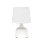 Simple Designs Mini Bocksbeutal Ceramic Table Lamp, Off White