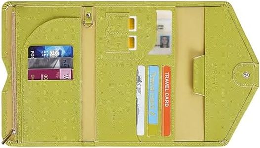 ZOPPEN Passport Holder Women/Men, Multi-purpose Rfid Blocking Travel Passport Wallet Travel Essentials Tri-fold Document Organizer Holder, Chartreuse